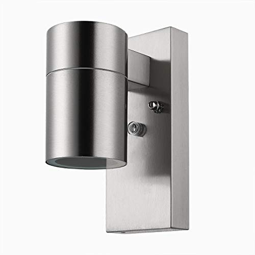 Monzana® Wandleuchte Edelstahl Tag/Nacht-Sensor Wetterbeständig LED GU10 Außen Wandlampe Außenlampe Außenbeleuchtung