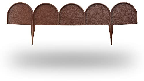 Garden Lawn Edging, 10-metre Flexible Line Fence, Plastic Flower Bed Edging, Easy Installation, (Brown)
