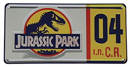 Jurassic Park Replica Number Plate Tin Sign