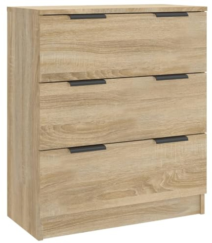 vidaXL Sideboard 3 Schubladen Schubladenschrank Kommode Anrichte Schrank Beistellschrank Mehrzweckschrank Sonoma-Eiche 60x30x70cm Holzwerkstoff