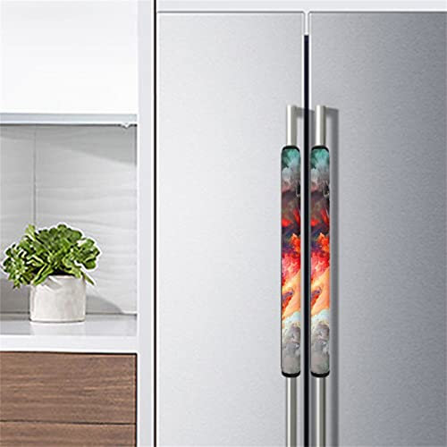 Kuiaobaty Protector de electrodomésticos de cocina para nevera, colorido mango de microondas, puerta de lavavajillas, mantiene el aparato limpio (4 piezas)