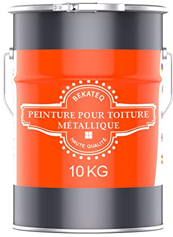 BEKATEQ LS-580 Peinture pour toitures métalliques 3 en 1, satinée 10L RAL6005 Vert mousse I Peinture métal pour toitures en tôle, peinture de protection des métaux pour intérieur & extérieur