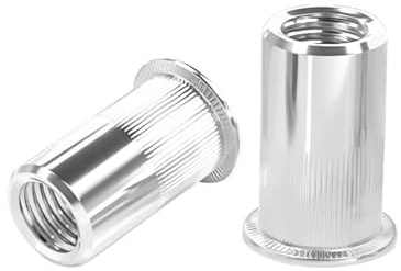 Qrity 50 Stück Edelstahl Flachkopf Nietmuttern, NietMutter Einsatz, Nietmuttern, Rivet Nutsert Cap, Blindnietmuttern, M6 Muttern