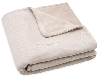 Jollein 517-511-67088 Babydecke Strick mit Fleece - Miffy Nougat (75x100 cm)