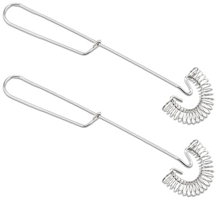 KarDoL 2 Pack Egg Whisk Sauce Whisk Gravy Whisk Scandinavian Type Flat Whisk Handheld Stainless Steel Wire, Small Spring Coil Whisk Egg Frother Milk Beater Blender Spiral Whisk Whipper Cooking Tools