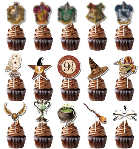 TYXHXTF 36 Stück Magical Tortendeko, Harry P Happy Birthday Tortendeko, Kugel Cake Topper, Cupcake Topper für Jungen und Mädchen, Geburtstag Themen Party Dekoration Supplies