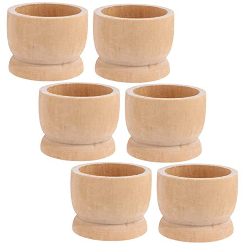 Healeved 6 Pièces Support À Œufs en Bois pour Œufs De Pâques Porte-Coquetier Durable Et Léger Plateau De Bricolage pour Décoration Et Jeu Enfant Parfait pour Cuisine Et Réception