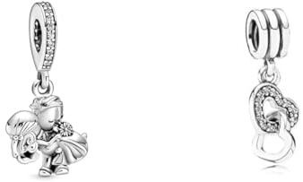 Pandora 798896C01 Perle de mariage. & 791242CZ Pendentif Coeurs entrelacés en argent pour femmes
