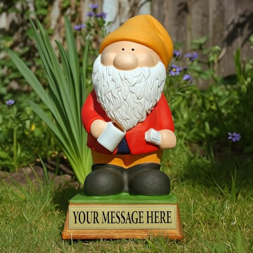 Garden Gnome Gift Birthday Retirement Thank You Personalised Present Gardening Custom Dad Grandad Son Grandpa Husband Custom Gardener Statue Ornament Personalized for him Decor