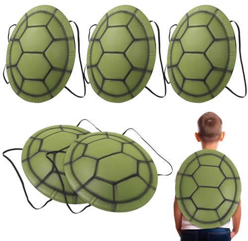 AOKWAWALIY Costume da tartaruga per adulti, 5 pezzi, per cosplay, per bambini, cosplay, tartaruga, spettacoli, costume di Halloween, accessori per foto, per bambini e adulti, verde, Verde,