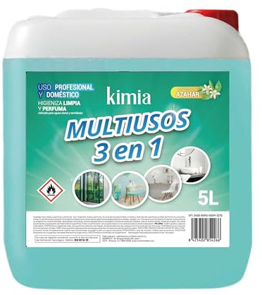 KIMIA - Multiusos 3 en 1 5L | Multisuperficie Tres en Uno | Limpiador Concentrado | Limpia, Desinfecta y Aromatiza | Limpieza Profunda y Aroma Duradero | para Diversas Superficies
