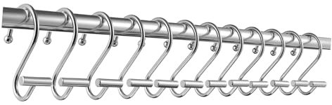KITANDOVE 12pezzi s per Tende Doccia Cromato Facili Usare Tende e Finestre Design per Maggiore Stabilità