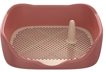 Dualoai Hundetoilette mit Netzgitter, Tragbare Trainingstoilette Aus Netzgewebe für Drinnen Und Draußen, Töpfchenablage, Katzentoilette für Hunde, Rotes Medium
