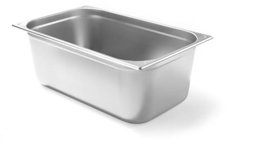 Arredo Chef Lot de 4 Bacs Gastro en inox - Résistance Thermique de -40°C à 300°C - Compatible Fours à Convection, Réfrigérateurs, Bains-Marie et Chafing Dishes (GN 1/1, Hauteur : 200 mm (28L))