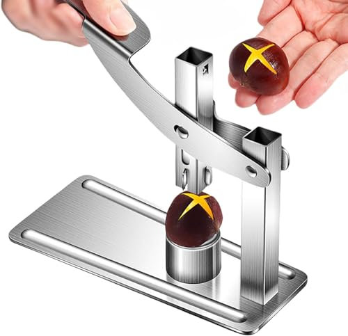 NGARY Cascanueces con Clip para Castañas, Alicates para Castañas De Acero Inoxidable, Pelador De Castañas, Herramientas De Cocina, Sin Dañar Las Castañas para Nueces, Avellanas, Almendras Y Nueces