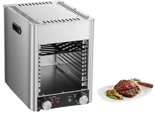 KJLYLPP Steak Grill Oven,Steak Cooker,with 10 Grilling Slots,Using Ceramic PTC Heating,Time and Temperature Adjustable,Suitable for Family Gatherings, Restaurants, Camping
