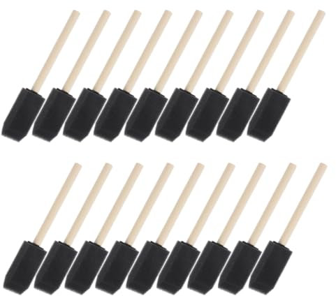 Gatuida 18stücke Teiliges Von Schwammpinseln Mit Holzgriff Für Junge Mädchen Zum Malen Und Basteln Geeignet Für Acrylmalerei Und DIY-projekte Verschiedenen Oberflächen