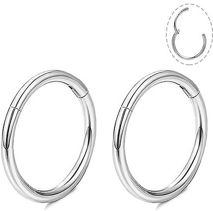 DAILI Anneau de nez or argent fin, boucles d'oreilles en titane pour femmes et hommes, piercing nasal, anneau de septum, tragus, conch, helix, piercing hypoallergénique, anneau de piercing nasal