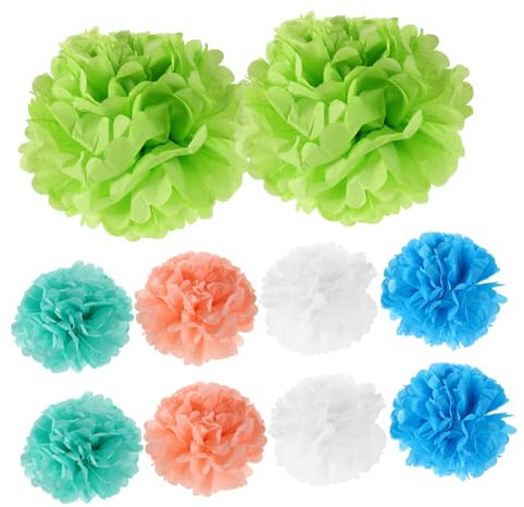 PENIKOKO 10stücke Papier Pom Poms Blumenbälle Für Geburtstagsfeiern Hochzeiten Halloween Weihnachten Babypartys Und Schaufensterdekoration Handgefertigte Dekorative Papierblumen Farben