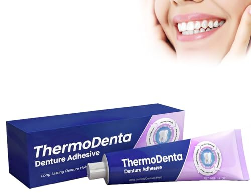Crema Adhesiva para Prótesis Dentales Thermodental Fórmula Termoplástica Fijación Extra Fuerte para Prótesis Superior e Inferior Uso Diario Cómodo 40 g (1Piezas)