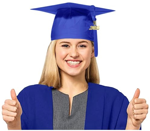 Graduation Mortarboard Hat Bachelor Cap 12 Colours Student Mortar Board Graduate Party Congratulations Favors Decorations World Book Day Themed Events Parties Nurse Gifts (Blue,One Size)
