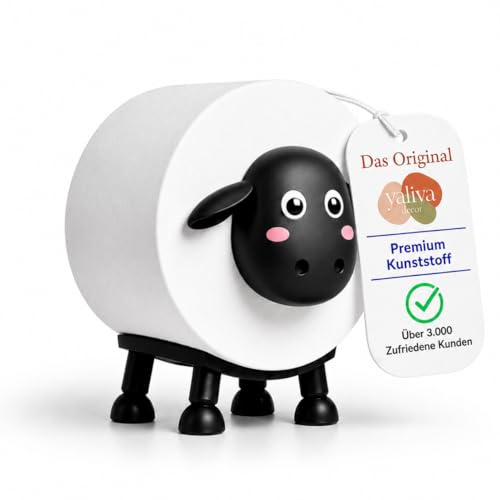 WC Rollenhalter Schaf Lustiger Toilettenpapierhalter für Bad & Gäste WC Klopapierhalter Ständer Schwarz für ALLE Rollengrößen Deko WC Rollenhalter
