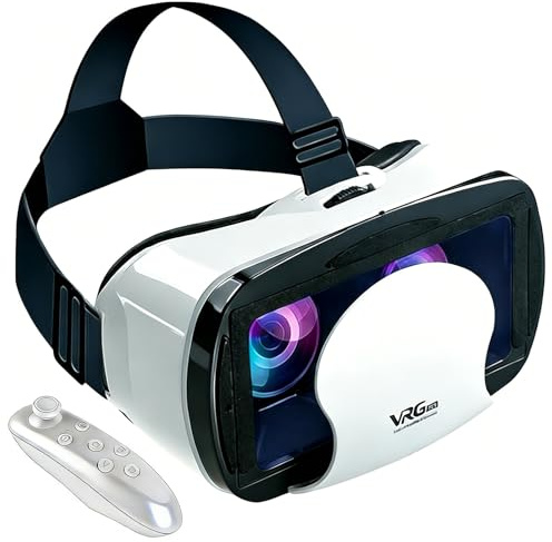 Gafas VR, Gafas 3D de Realidad Virtual, Compatible con Phone y Android con Mando a Distancia,Compatibles iOS Android 5.0-7.0, Disfruta de los Mejores Juegos y Videos VR 3D(Schwarz)