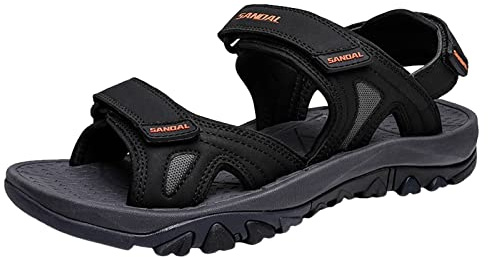 Générique Sandales Homme Été Plein Air Sport Plage Chaussures Respirantes Antidérapantes Confortables Légères Marche (Black, 43)