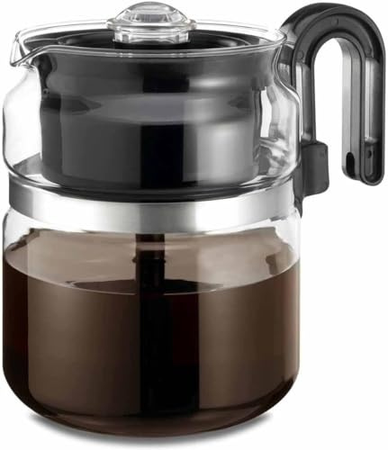 CAFÉ BREW COLLECTION Kaffeekanne aus Glas für 8 Tassen – Borosilikatglas Kaffee-Perkolator – BPA-frei – spülmaschinenfest – Brauen auf Elektro- und Gasbereich | 1.134 g (8 Tassen) deutsches Borosilikatglas Gas- und Elektroherdsicher. BPA-frei. Inklusive Wärmeverteiler