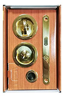 Juego de nichos circulares para puertas correderas K1200 - con pestillo (dorado brillante)