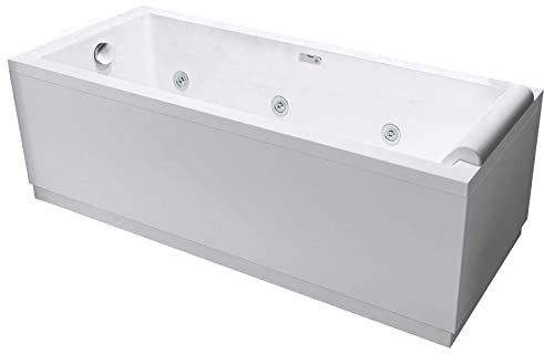 Baignoire bain remous Novellini Calos Hydro 150x70 160x70 170x70 170x75 170x80 180x80 H58 cm colonne 1 Panneau frontal 2 latérales réversible Whirlpool 6 jets Télécommande châssis appuie-tête