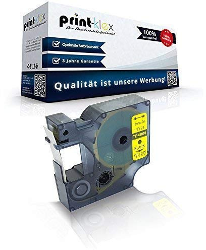 Print-Klex Schriftband kompatibel für Dymo D1 45018 Labelmanager 100 Series Labelmanager 120 P Labelmanager 150 Labelmanager 160 S0720580 12mmx7m 12 mmx7 m Schrift Band - Office Pro Serie