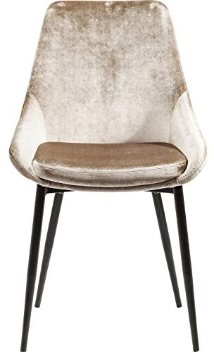 Kare Design Stuhl East Side Pearl, Beige, 95x52x63 cm (H/B/T) | Samt, Stahl, modern, fürs Wohnzimmer
