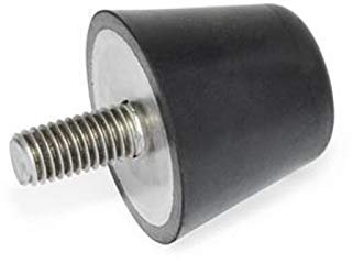 Tampone di arresto in acciaio inox, Ø 50 mm, con vite, M10 x 12 mm