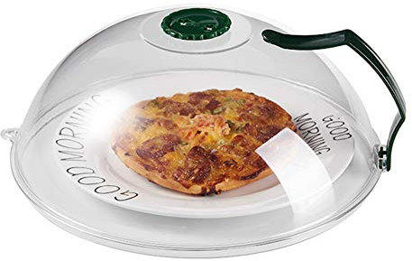 Herbests Mikrowellenhaube Mikrowellen Abdeckung mit Griff, Mikrowellendeckel Abdeckhaube Spritzschutz Deckel Teller Haube für die Mikrowelle Lebensmittel Deckel für Obst und Gemüse,Grün