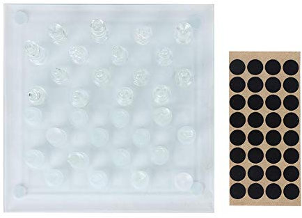 RiToEasysports Schachbrett, polnisches Glas Crystal International Schach 1 Schachbrett und 32 Schachfiguren 20x20cm Glas Schach Freizeitsport