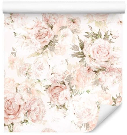 Muralo Tapete 10m Rolle Vlies Tapete Rosen Blumen Blätter Natur Pflanzen Stengel Vliestapete 1000 x 53cm Wand Tapete Wohnzimmer Schlafzimmer Moderne Wanddeko Wand Dekoration
