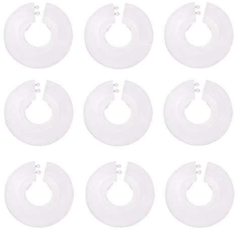 Matory 8-pack rörkragar plast kylarrörskydd vit radiator rörhalsband för rör med 15 mm diameter