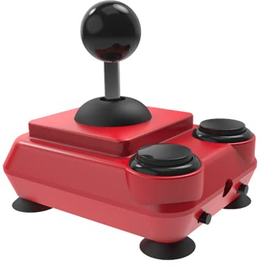 ArcadeR 9 pin standard Joystick kompatibel zu Atari, Commodore, Sega etc., Farbe:Rot