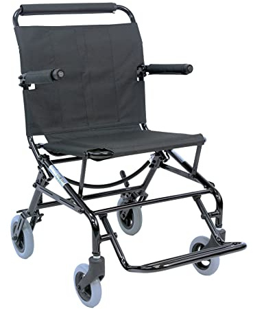 Karman 14.9 lb KN-TV10A Travel Lightweight Wheelchair Black Frame