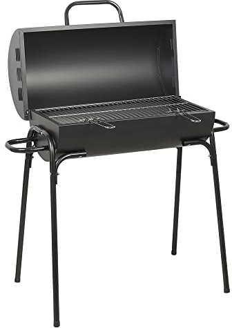 Barbacoa resistente al calor del carbón de leña del metal del negro del tambor del barril grande de los 60cm