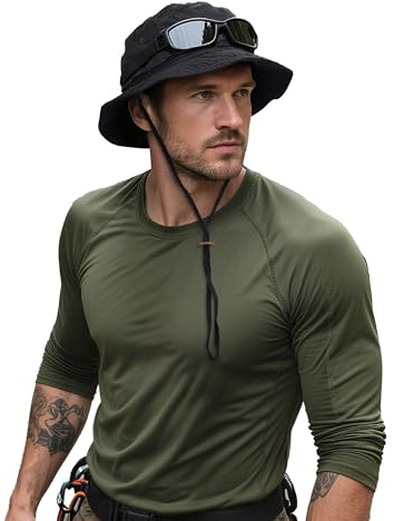 Clakllie Baumwolle Sonnenhut Doppelseitiger Fischerhut Bucket Hut UPF 50+ UV-Schutz Boonie Hut Klassische Buschhüte Faltbarer Safari Boonie Hat Fischerhüte mit verstellbarem Kinnriemen