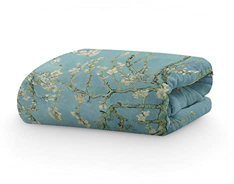 PICANOVA – Throw Blanket 100x70cm – Vincent Van Gogh Almond Blossom – Blanket with Picture – Soft and Cozy Flannel Fleece Cuddle Blanket 510g/qm – Classic Collection