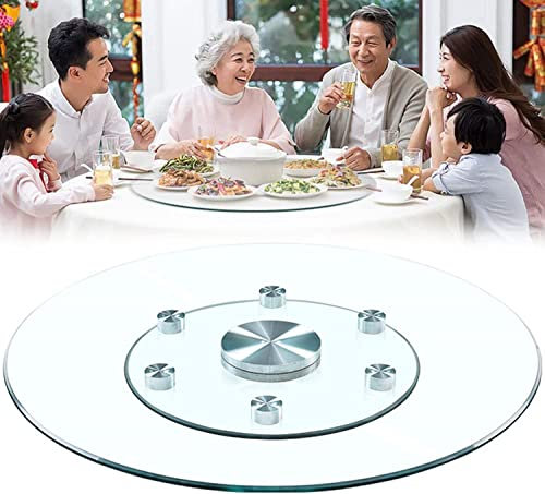 GBHJJ Plateau Tournant en Verre Lazy Susan - 60Cm-120Cm Plateau de Service Trempé éLéGant Tourne à 360 DegréS Table à Assiettes Rotative, Centre de Table, des Collations Au Fromage,120cm/47.2in
