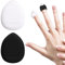 Sibba 2 Piezas de Polvo Suelto Soplos Maquillaje Ajuste Triángulo Cara Cojín Belleza Belleza Cosméticos Lindo Soporte de Dedo Portátil Correa Esponja Pequeña Almacenamiento Base Soplo Cubierta Suave