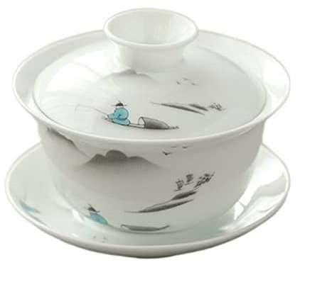 BATLAM Tasse à thé Bol à Couvercle en Porcelaine Bleue et Blanche Tasse à thé Grand Bol à thé Unique Service à thé en Porcelaine Blanche Accessoires de thé Céladon (Couleur : Transparent) (Rouge)