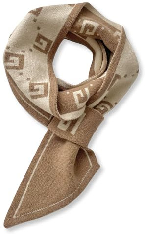 LumiSyne Mode Skinny Gestrickte Schal Für Damen Winter Einfacher Durchziehen Design Retro Diamanten Kariert Buchstaben Muster Schmaler Lange Halstuch Krawatten Schal Warme Schal Kragen