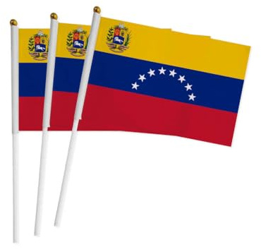 20 Piezas Bandera de Venezuela Mini Portátil para Manivela