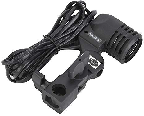 NiceFoto E27 Soporte de luz de estudio para flash pequeño, ahorro de energía, bombillas LED con acabado mate liso, cable de 350 cm (enchufe europeo 220 V)