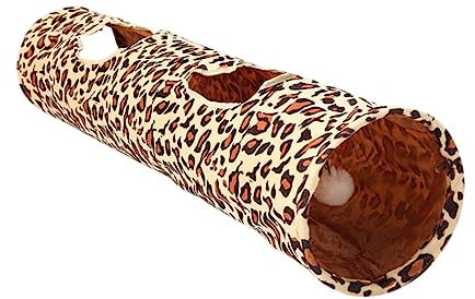 Katzentunnel Spielzeug Faltbar mit Leopardenmuster für Katzen